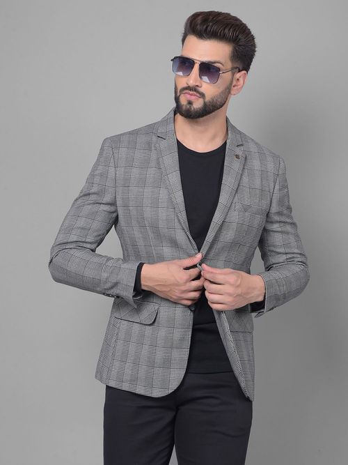 CRIMSOUNE CLUB Mens Grey Checked Blazer
