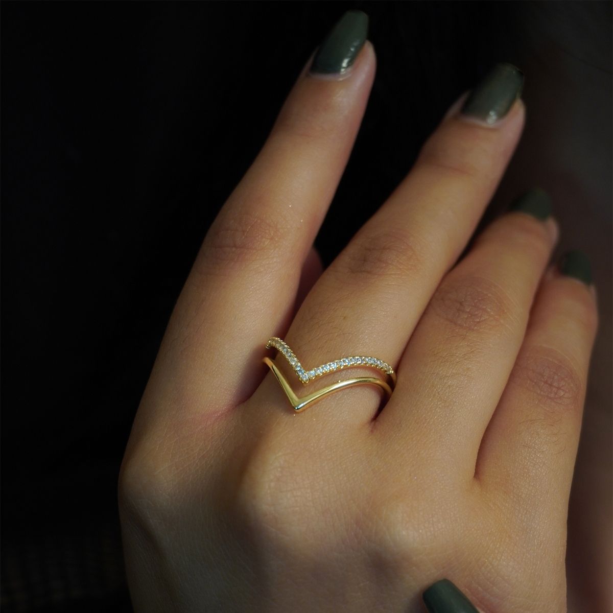 Lexi Ring Reversible (anti Tarnish) - Golden at Rs 199 | Opal Ring | ID:  2851570137688