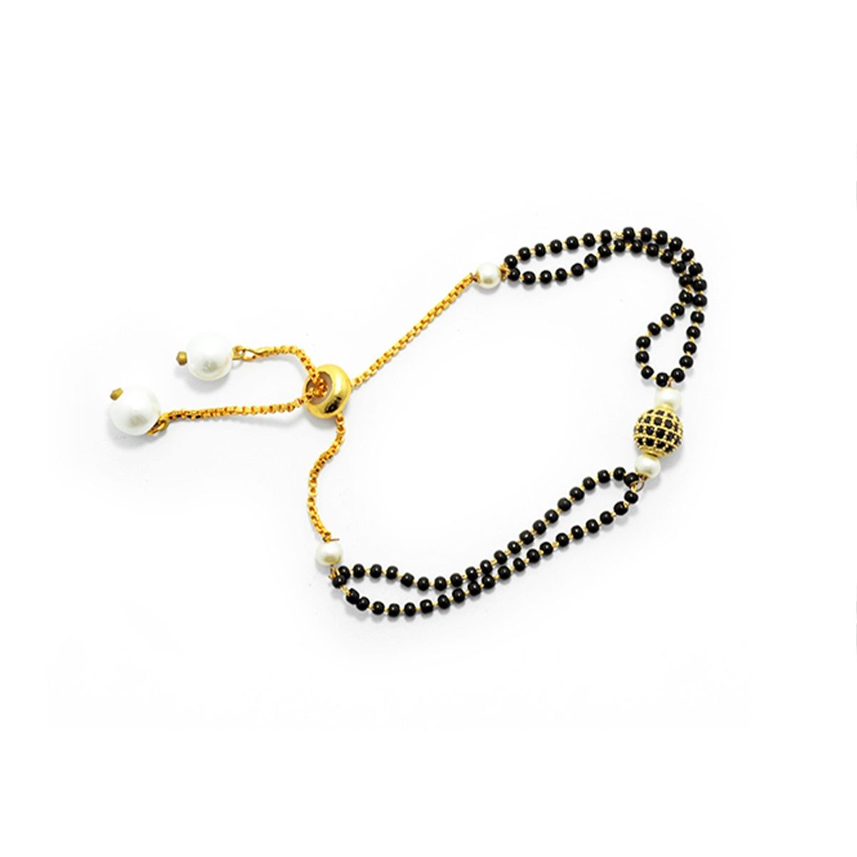 Buy Niscka Hand Mangalsutra with Black Stone Pendant Online