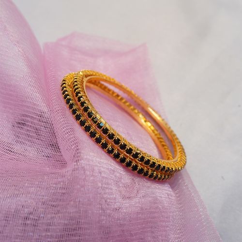 Black Crystal Gold Black Beads Bangles Online Niscka Beautiful
