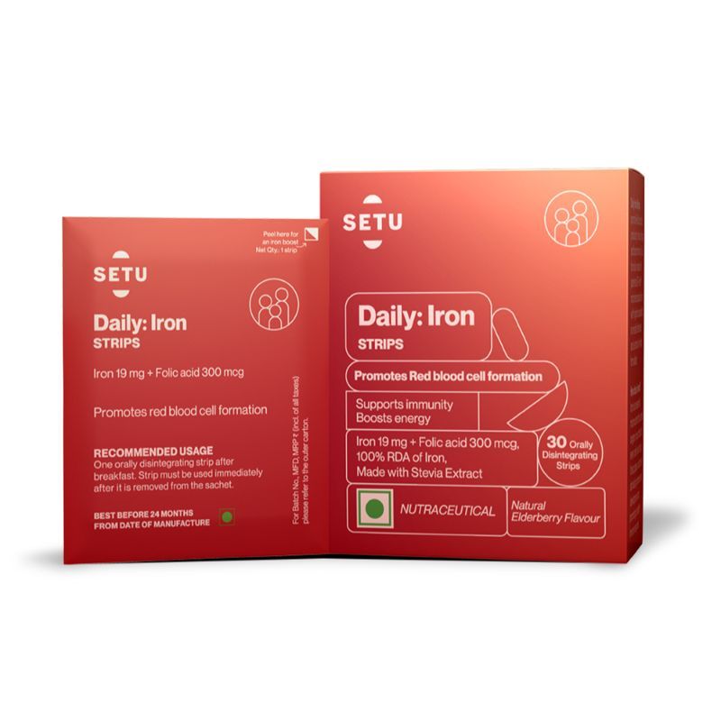 Setu Daily Iron Strips Supports Hemoglobin, Energy, Immunity
