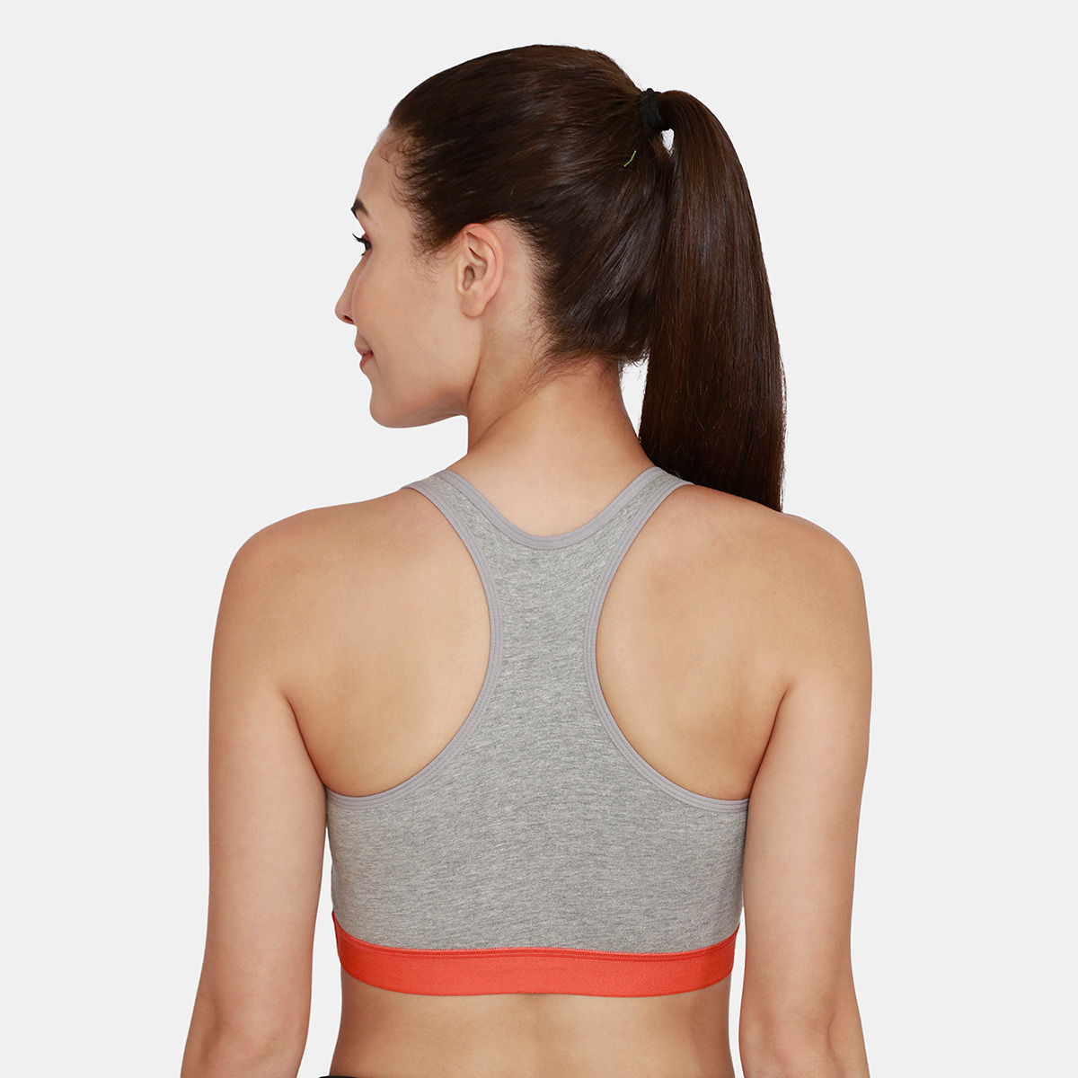 Zivame Rosaline Sports Bra With Removable Padding Grey Melange Buy