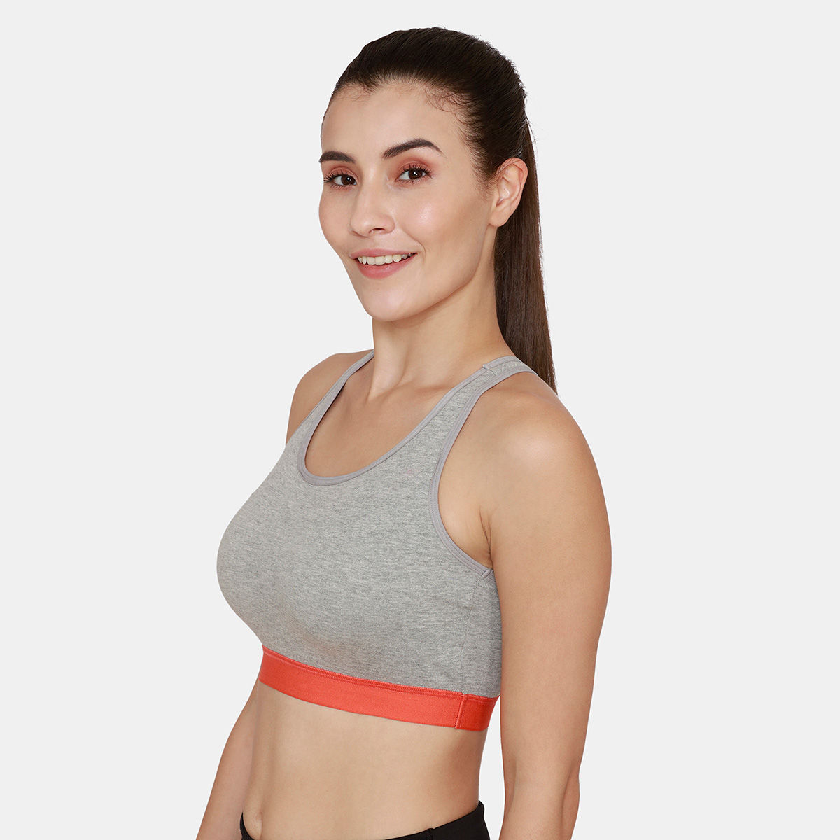 Zivame Rosaline Sports Bra With Removable Padding Grey Melange Buy