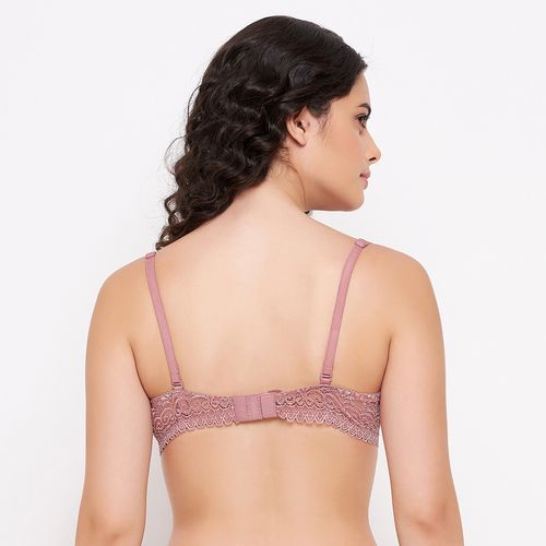 Buy Clovia Level 3 Push-up Underwired Demi Cup Multiway Bra in Blush  Pink-Lace Online