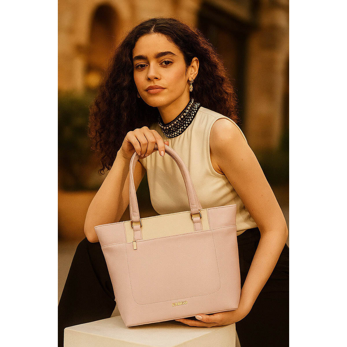 FARGO Trivana Pink Tote Bag Handbag (S)