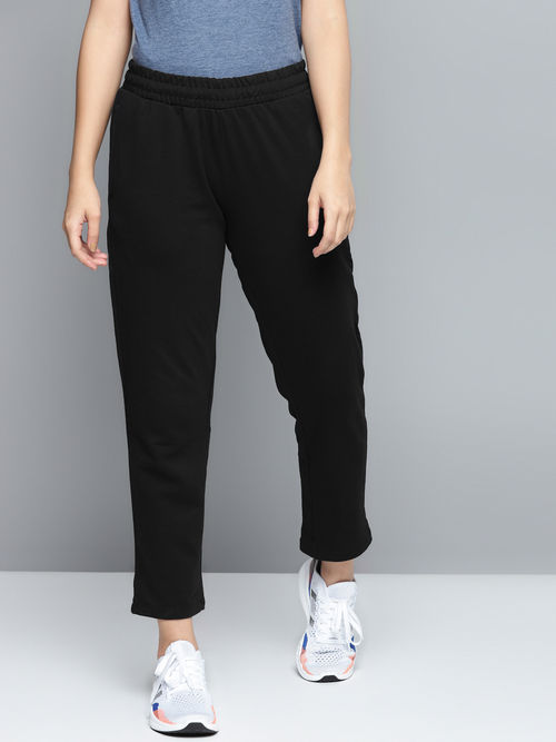 Black Solid Track Pants