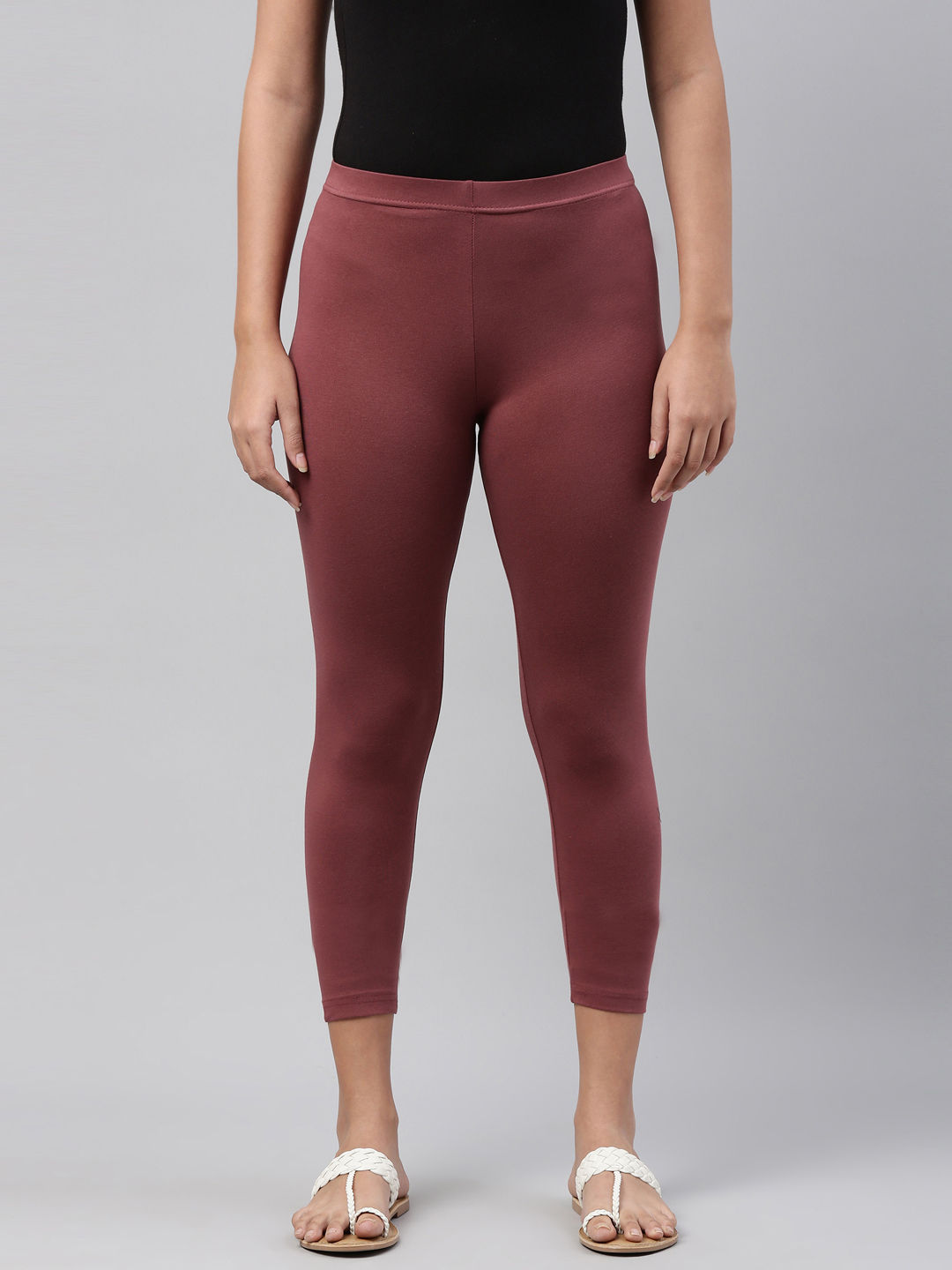 Go Colors Women Violet Cotton Cropped 