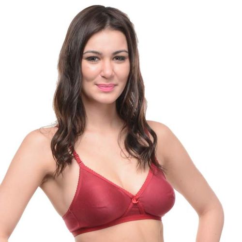 Buy Bodycare Full Coverage T-Shirt Bra Black-Dark Purple-Maroon 3Pcs Combo  Online