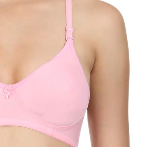 Buy Bodycare Seamless Cup Bra In Black-Pink-Purple Color - Pack Of 3 Online