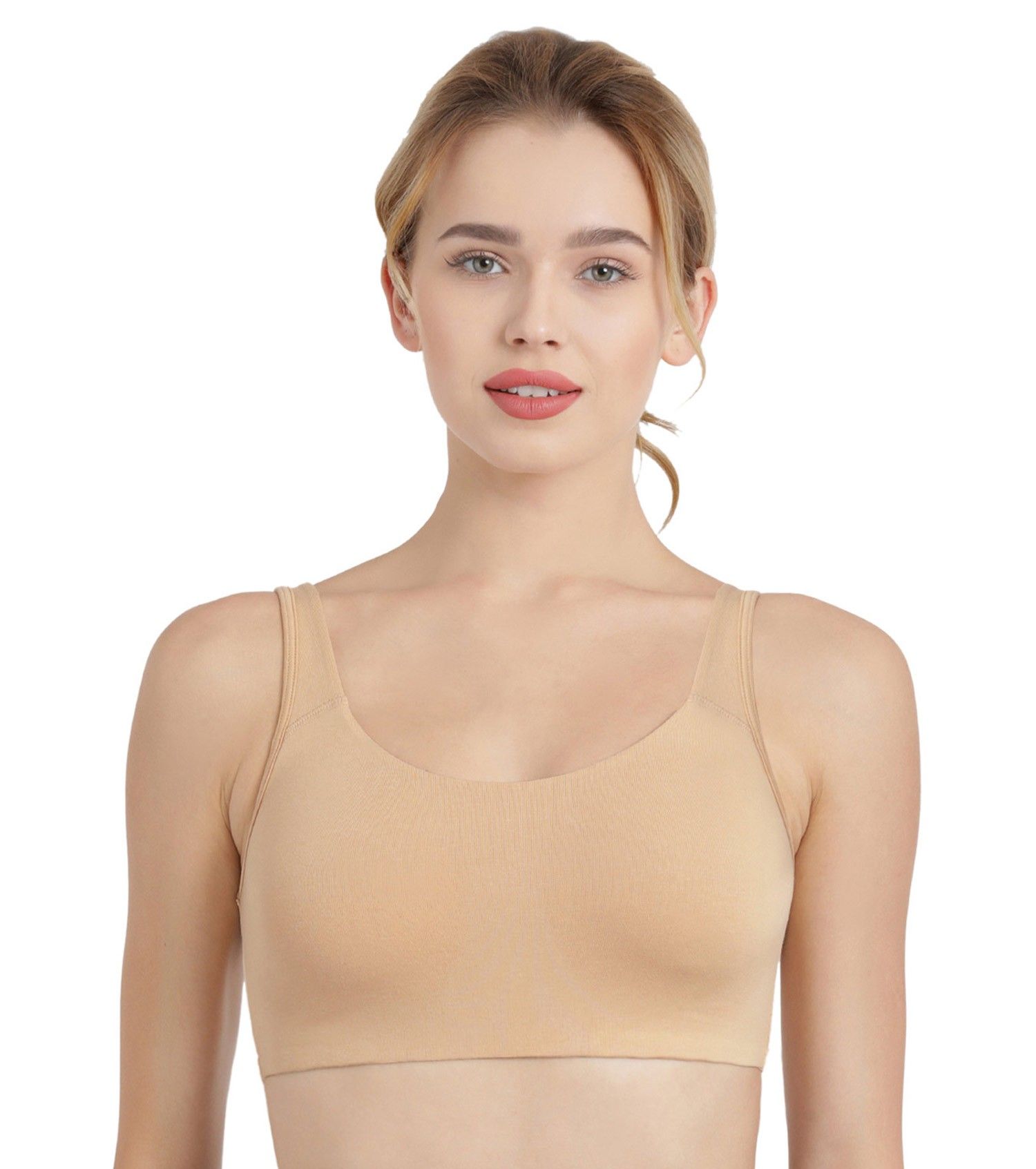 Buy Enamor Low Impact Cotton Sports Bra - Non-Padded & Wirefree - Nude  Online