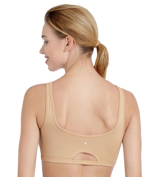 Enamor Low Impact Cotton Sports Bra - Non-Padded & Wirefree - Nude (M) -  SB06