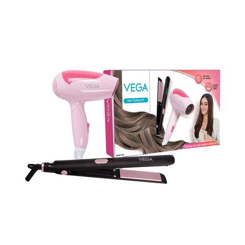 VEGA Hair Styling Combo Kit With Hair Straightener Dryer (VGGP-08)