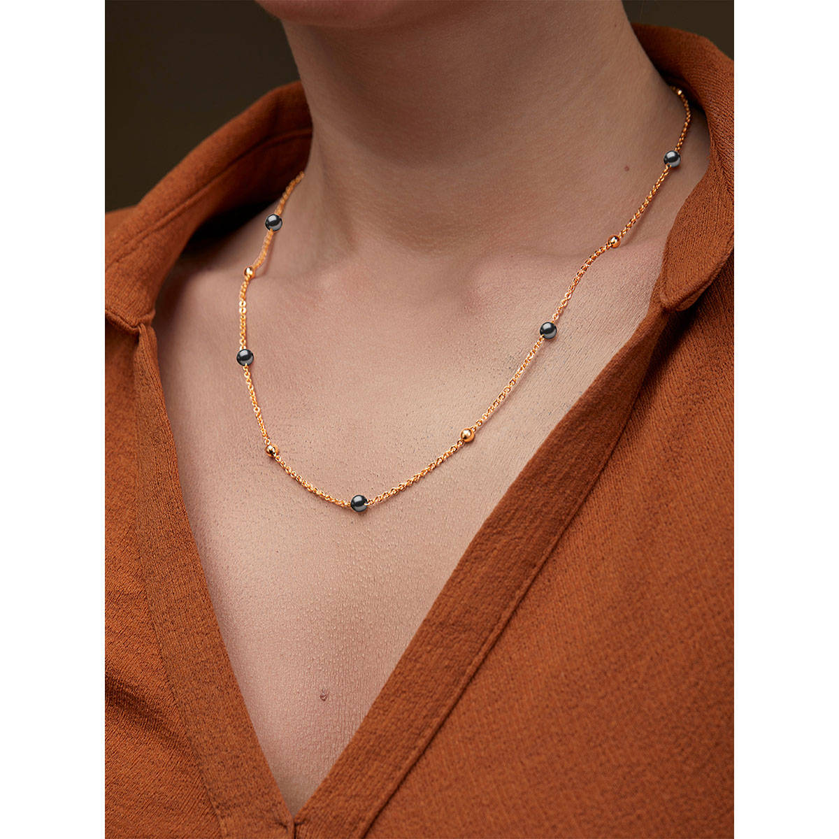 MINUTIAE Gold-Plated Pendant Necklace with Chain - Turquoise