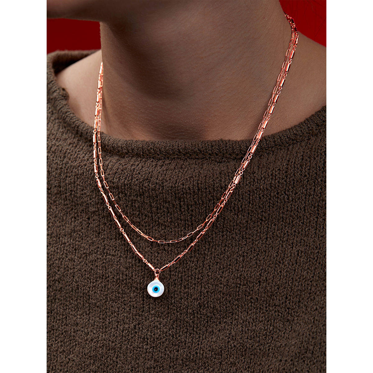 MINUTIAE Rose Gold-Plated Pendant Necklace with Chain - Rose Gold