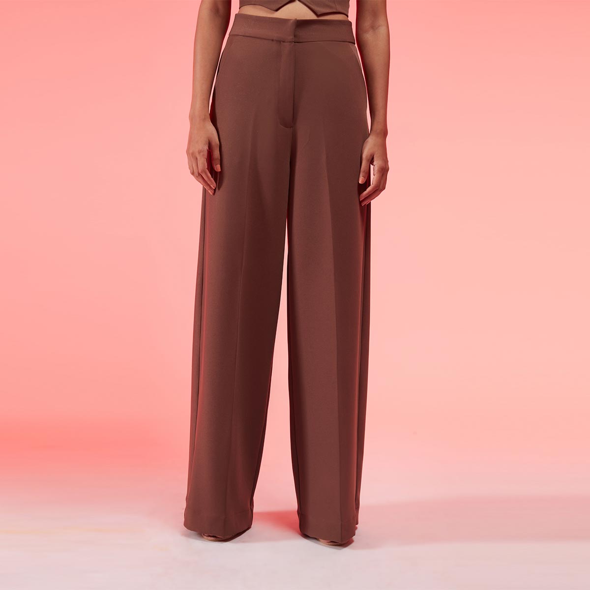RSVP by Nykaa Fashion Brown Solid High Waist Wide Leg Trousers: Buy RSVP by  Nykaa Fashion Brown Solid High Waist Wide Leg Trousers Online at Best Price  in India | Nykaa