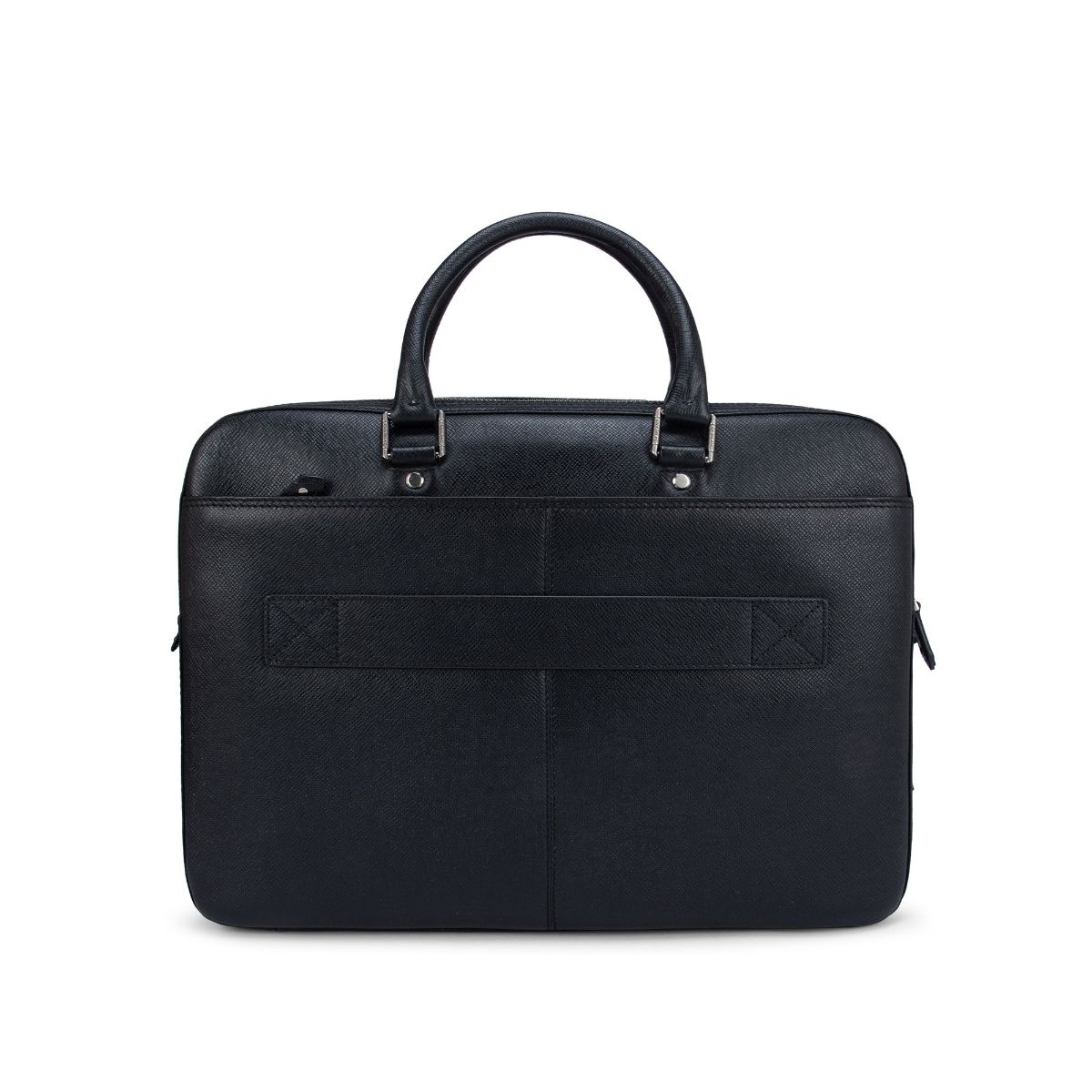 Da Milano Franzy Leather Black Laptop Bag: Buy Da Milano Franzy Leather ...