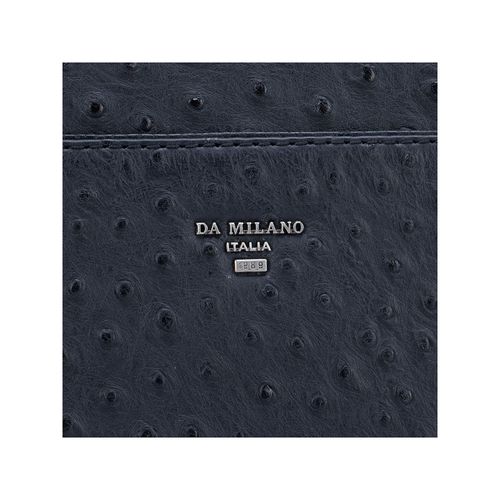 Da Milano Large Ostrich Leather Tote Bag - Navy Blue