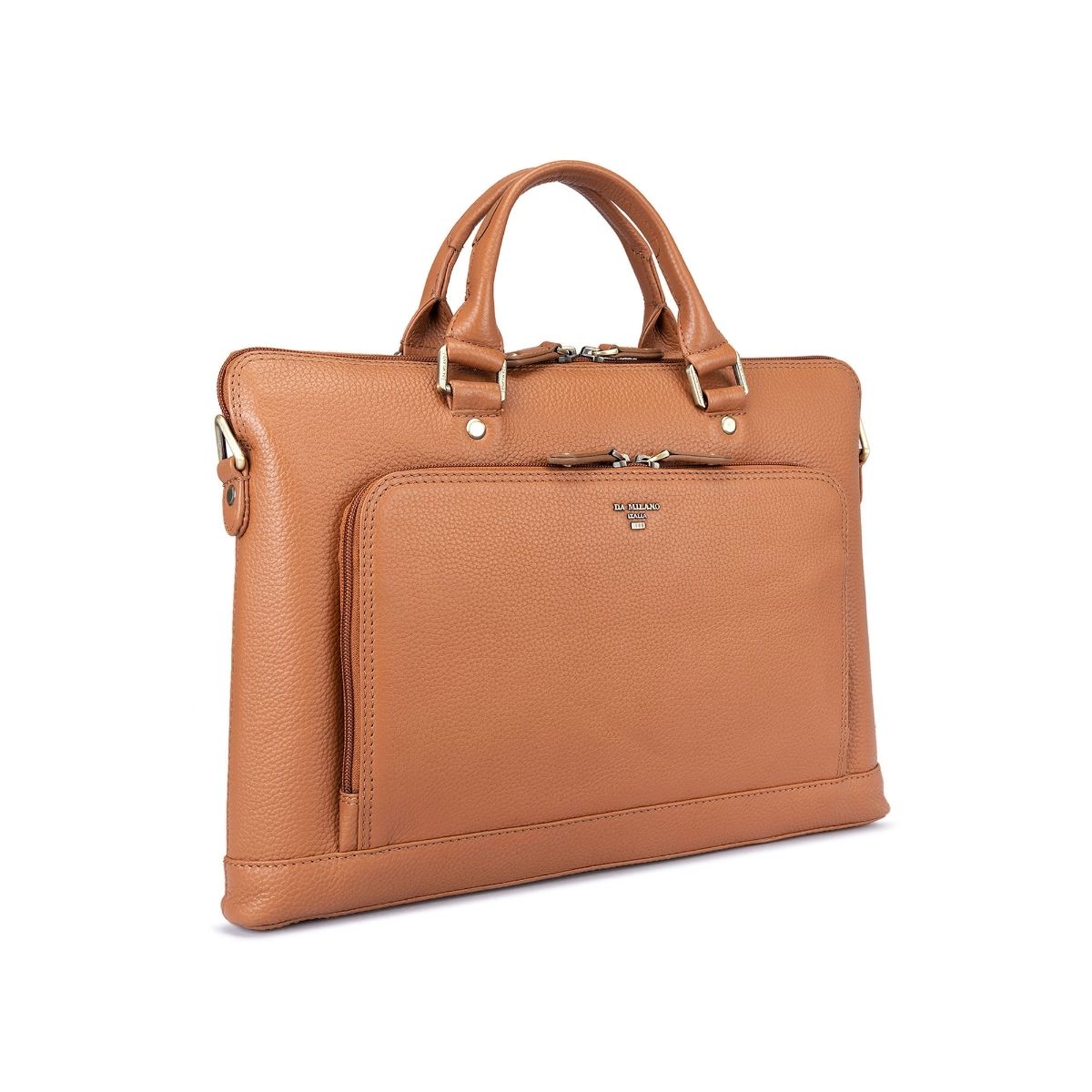 Da Milano Genuine Leather Caramel Brown Laptop Bag Buy Da Milano