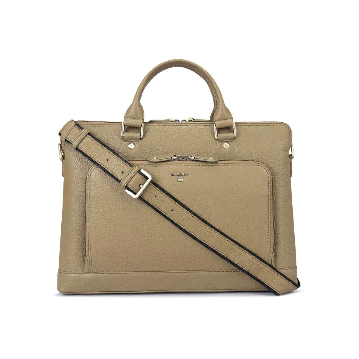 Buy Da Milano Genuine Leather Beige Laptop Bag Online