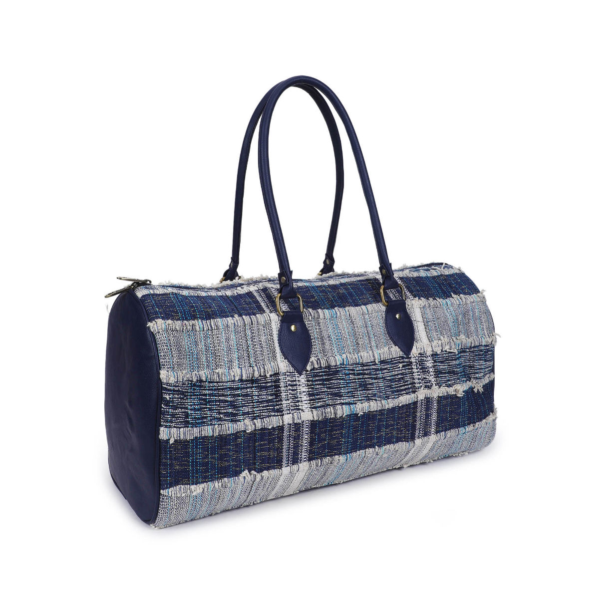 Buy The Purple Sack Navy Blue Woven Duffle Bag Online