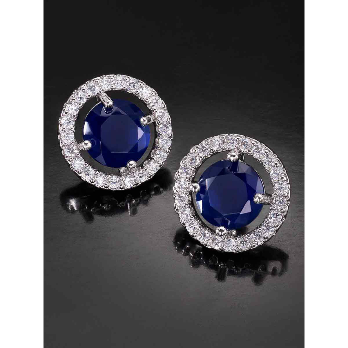 Aggregate 75+ blue sapphire earrings online india - 3tdesign.edu.vn