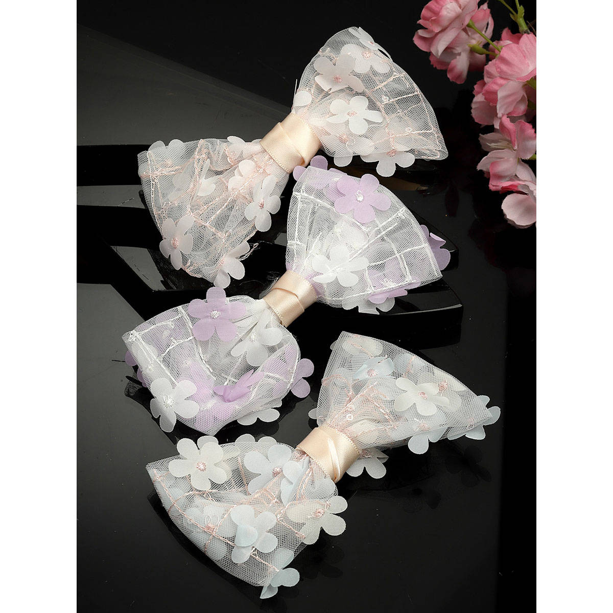 PANASH White Traditional Hair Clips (Pack of 3)