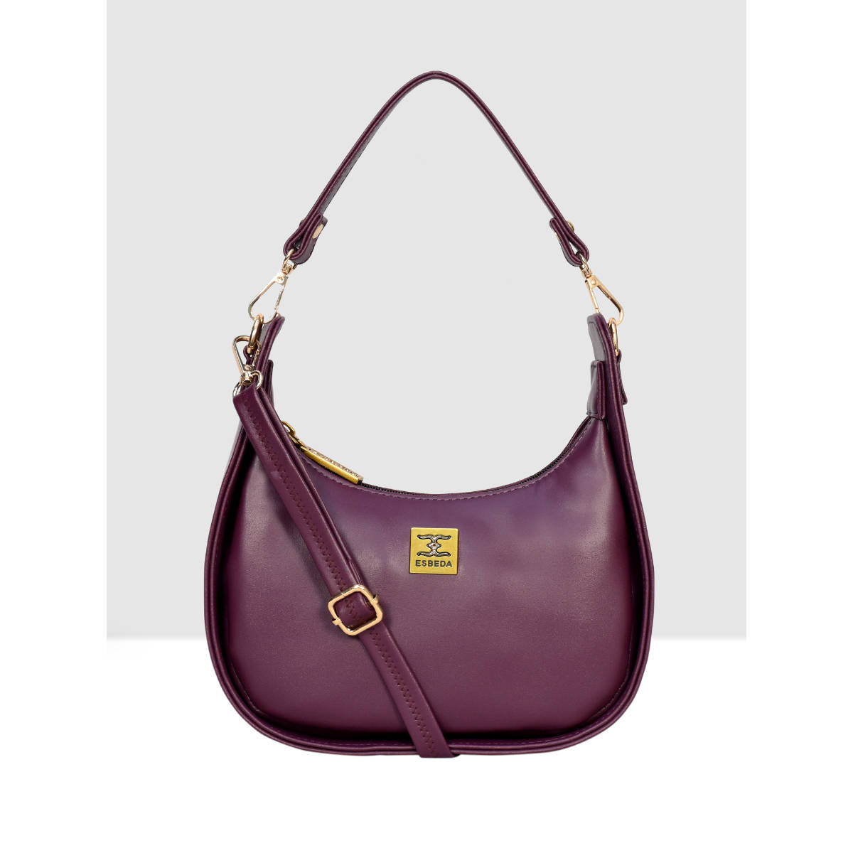 ESBEDA Wine Half Moon Sling Bag with Detachable Strap