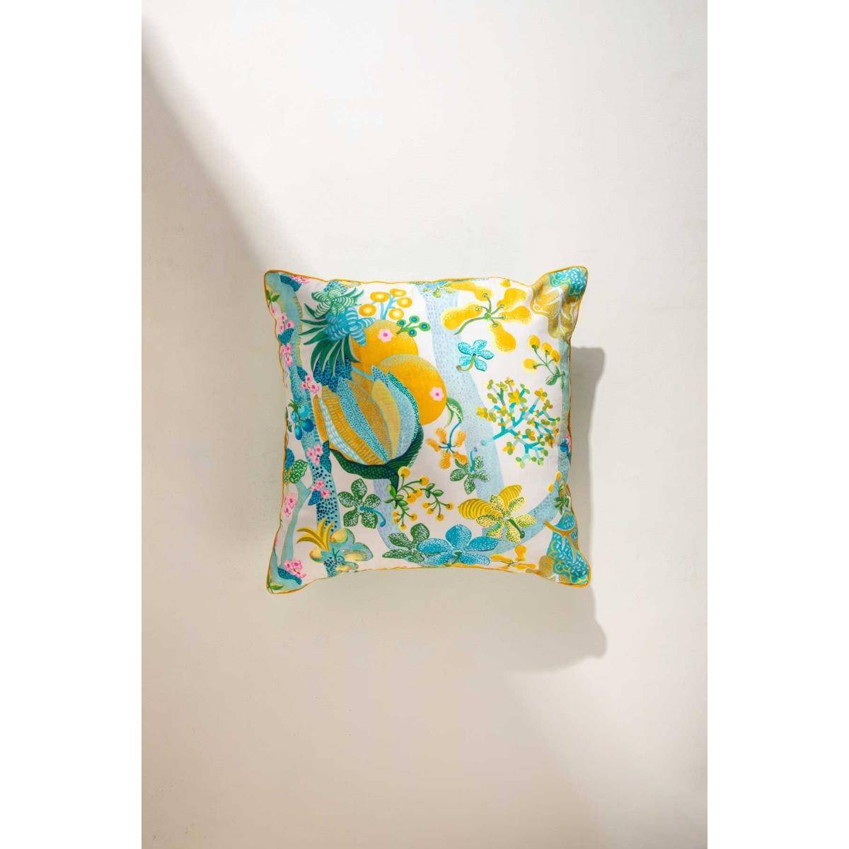 Freedom Tree Keora Honey Bloom Floral Digitally Printed Cotton Floor Cushion Cover