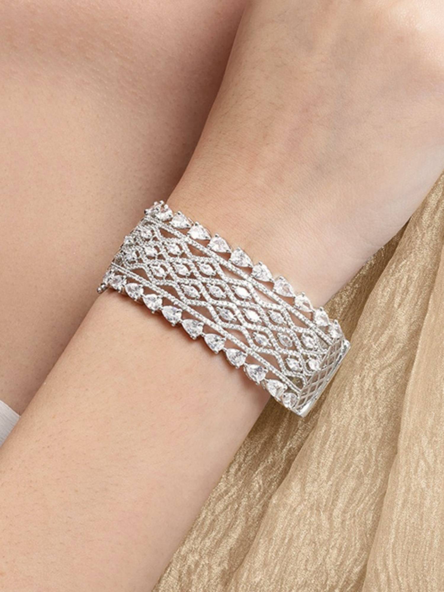 Nuyug American Diamond Tiara Bloom Bracelet