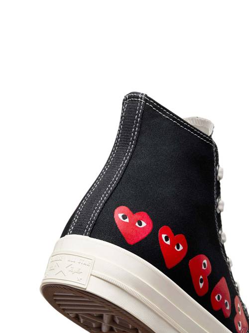 converse comme des garcons 88 99 Converse x PLAY Comme des Garçons Chuck 70 Multi Heart Unisex High Top Black Sneaker