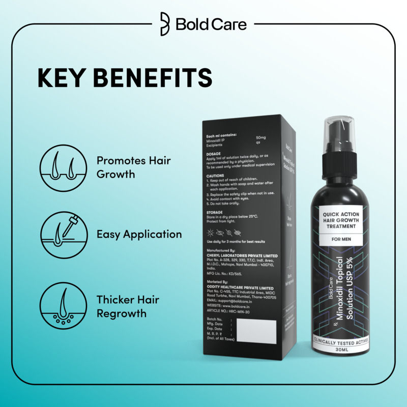 Buy Bold Care Minoxidil Topical Solution USP 5% Hair Serum Online