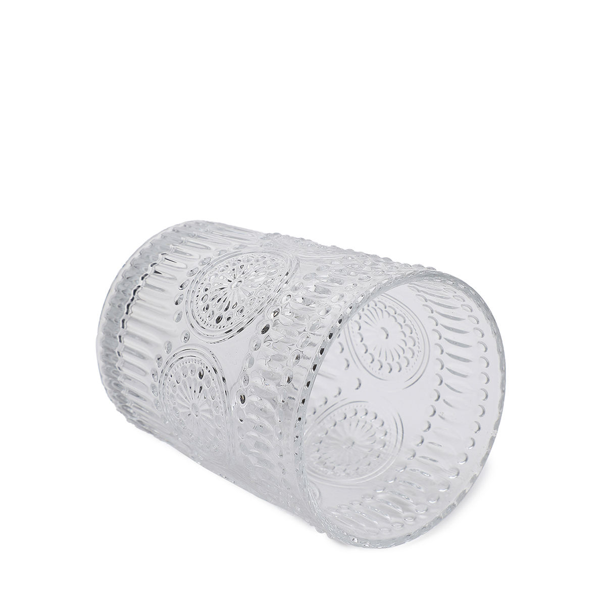 Buy Bonhomie Embossed Glass Tumbler Pack of 2 Online