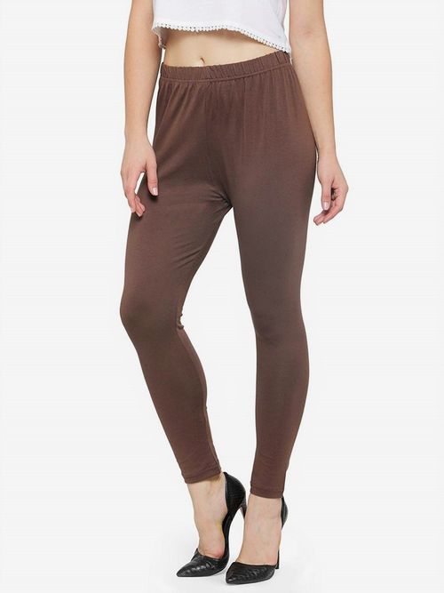 N-Gal 4 Way Luxury Cotton Lycra Women's Ankle Length Leggings, Hot  Chocolate (S)