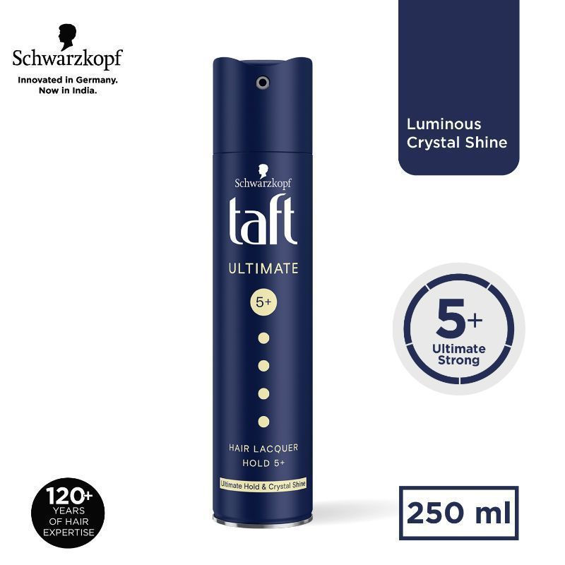 Schwarzkopf Taft Ultimate Hair Lacquer, For Crystal Shine with Liquid Gloss Effect, Hold 5+