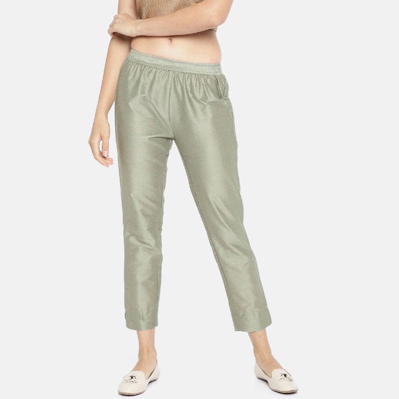 Solid Color Cotton Pant in Cream  TJA953