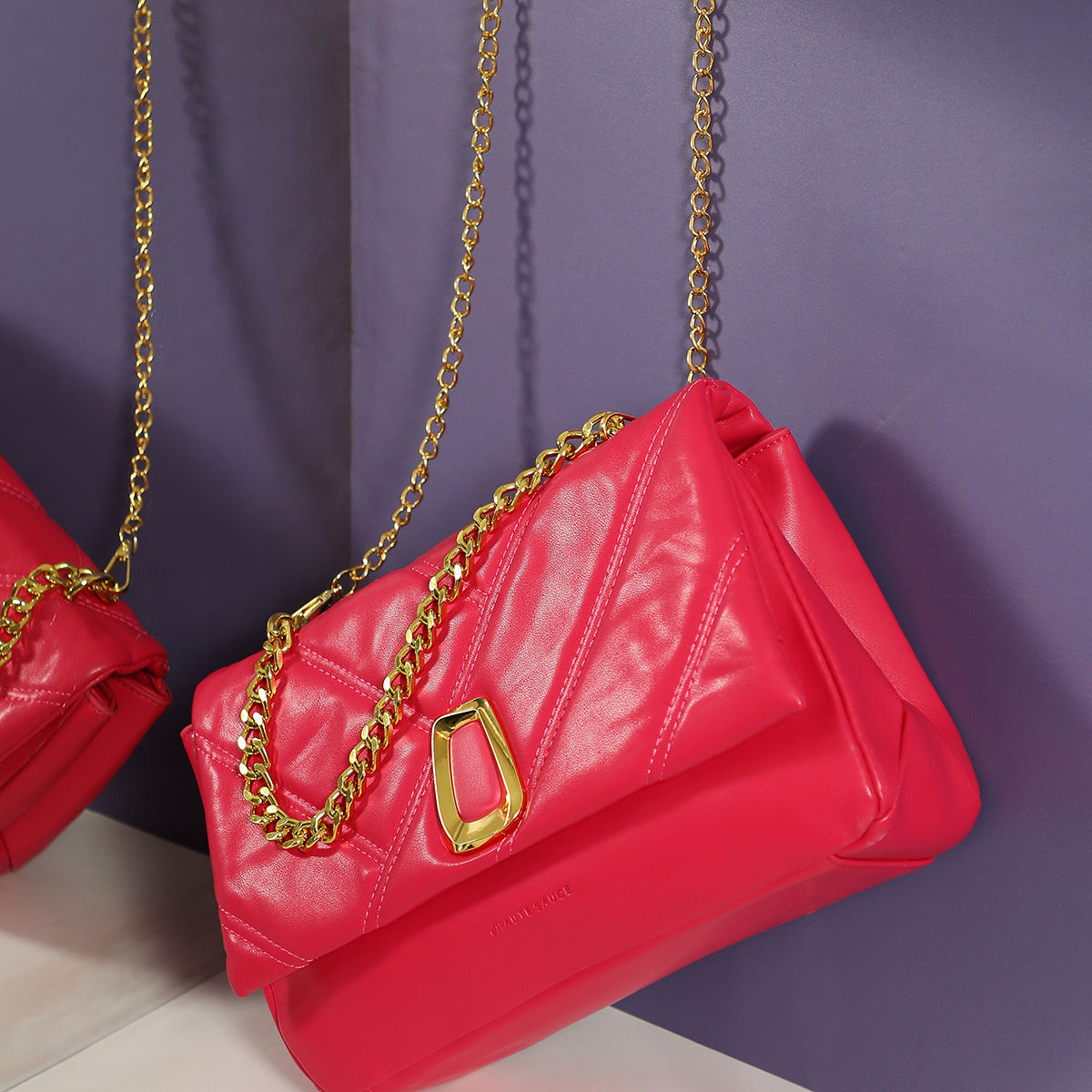 Haute Sauce Quilted Chain Sling Bag Pink Buy Haute Sauce Quilted