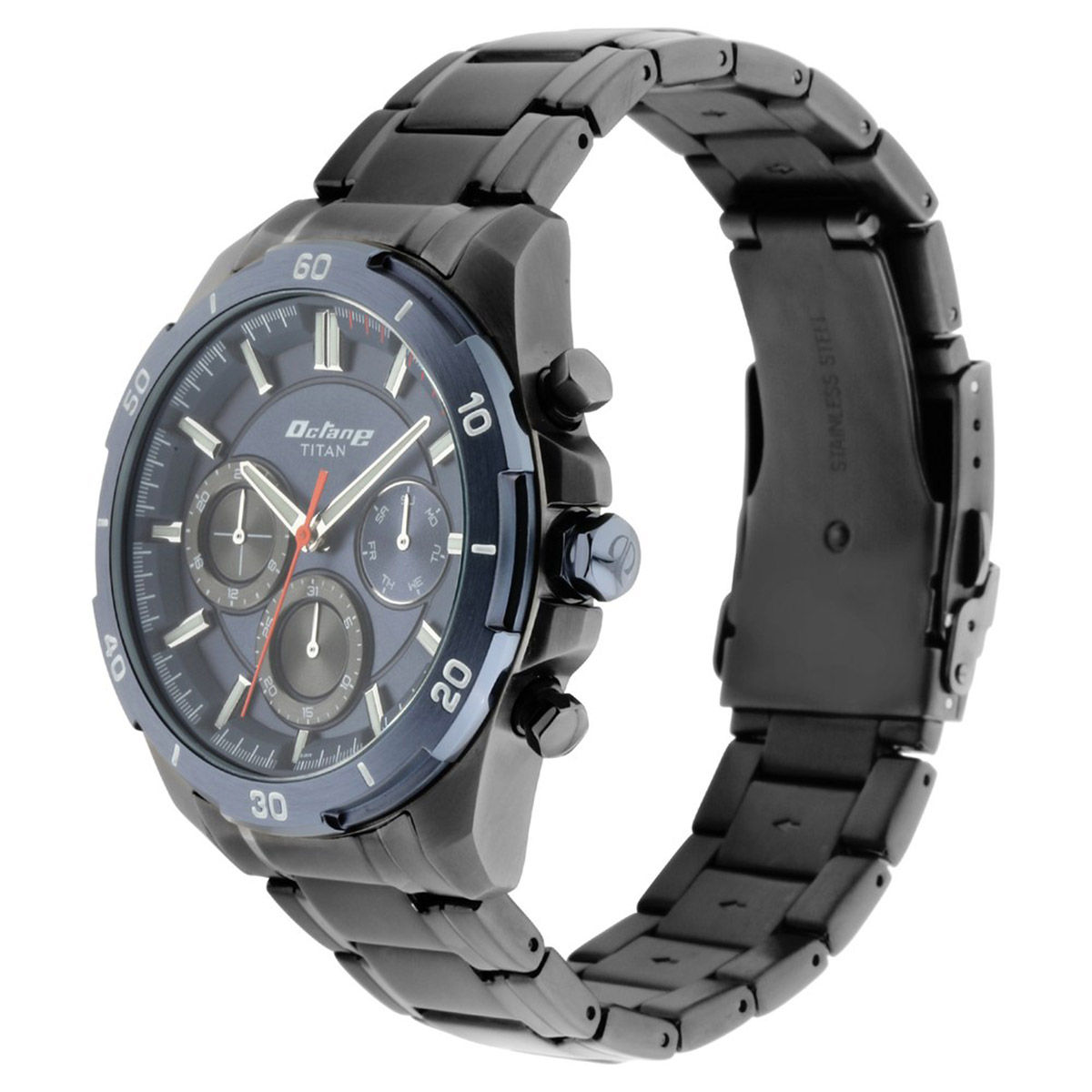 Buy online Titan Octane All Metal Chronograph Black Dial Men's Watch-90092km03  from Watches for Men by Titan for ₹9495 at 0% off | 2024 Limeroad.com