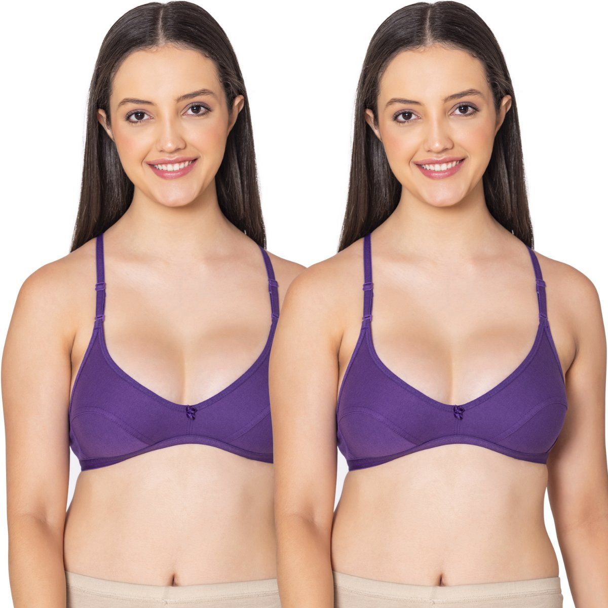 Bodycare Polycotton Purple Color Bra 1531DPUDPU Pack Of 2 Buy Bodycare Polycotton Purple