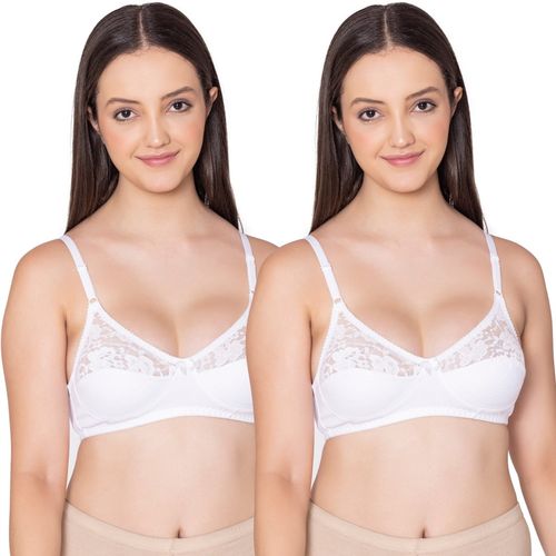 Buy Bodycare Polycotton White Color Bra 1535WW (Pack of 2) Online