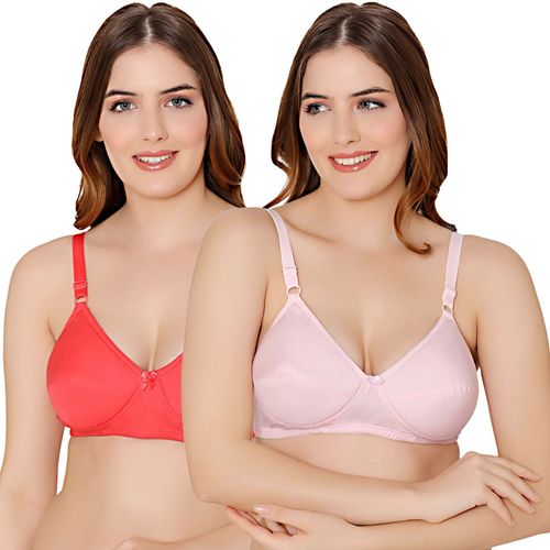 Buy Bodycare Cotton Coral, Pink Color Bra 5543COPI (Pack of 2) Online