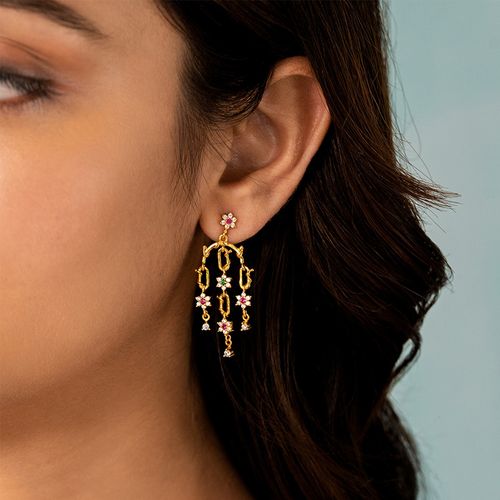 Buy Shaya by CaratLane Garden of Love Earrings in Gold Plated 925