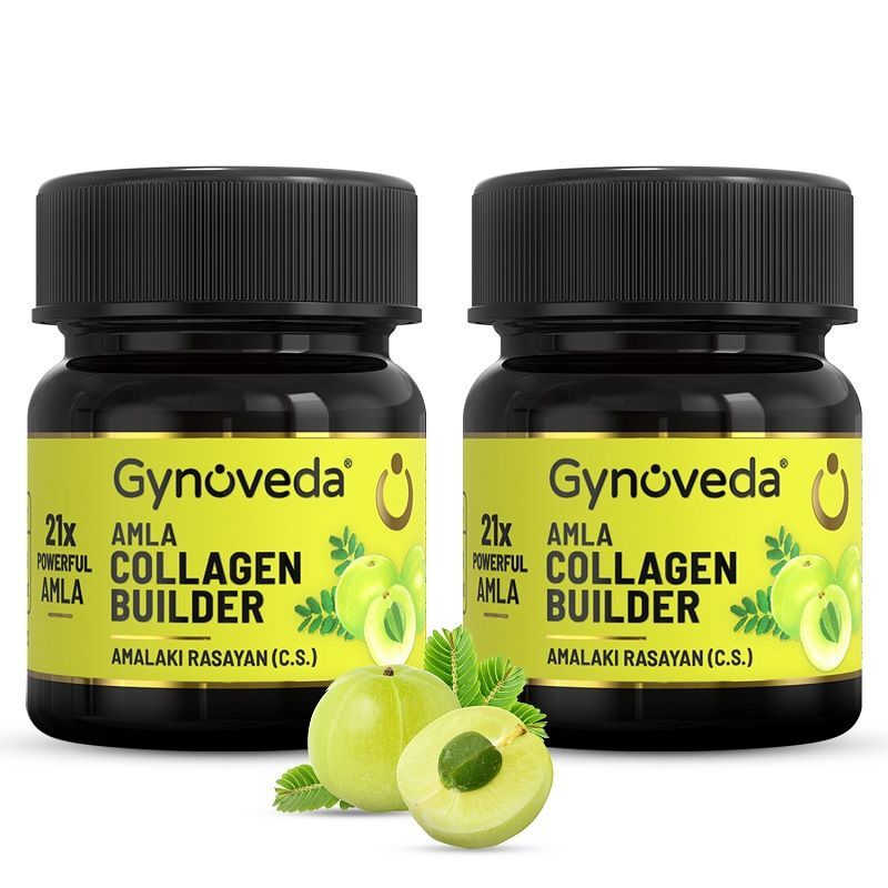 Gynoveda Amla Collage Builder Tablets, Vitamin C For Anti-Aging Beauty, Skin Repair & Regeneration - Pack of 2