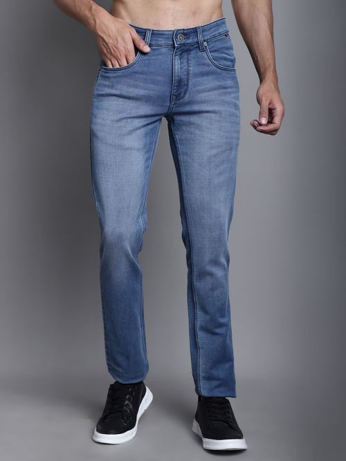 Buy Cantabil Men Casual Blue Solid Denim Jeans Online