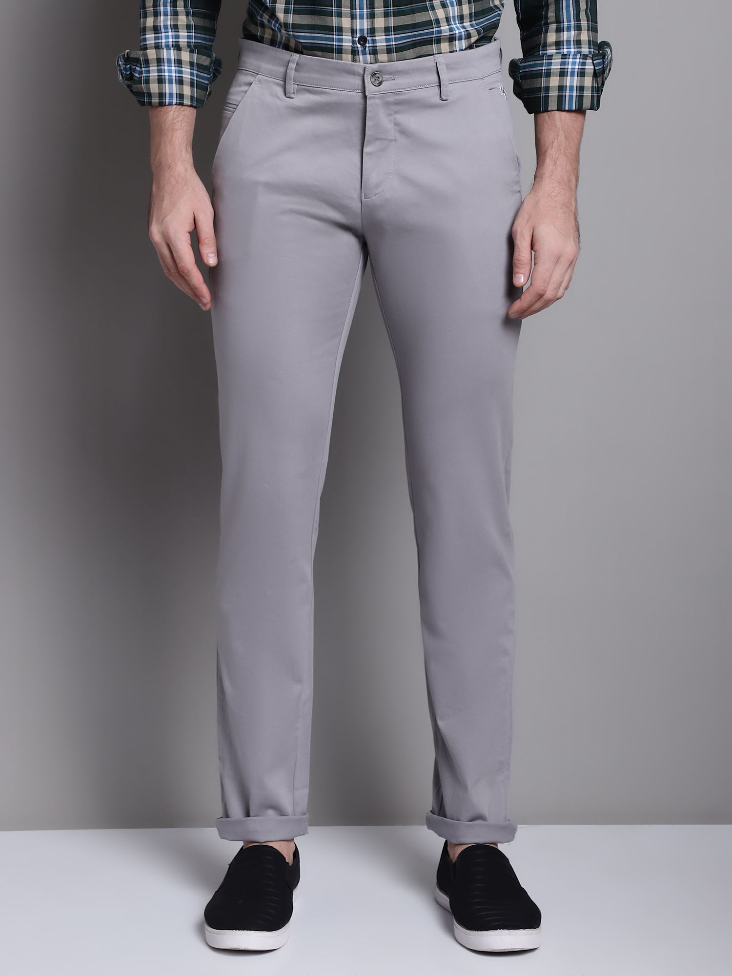 REISS GREY COLOR WOOL CASHMERE PUPPYTOOTH SLIM FIT TROUSERS – Lady  Selection Inc