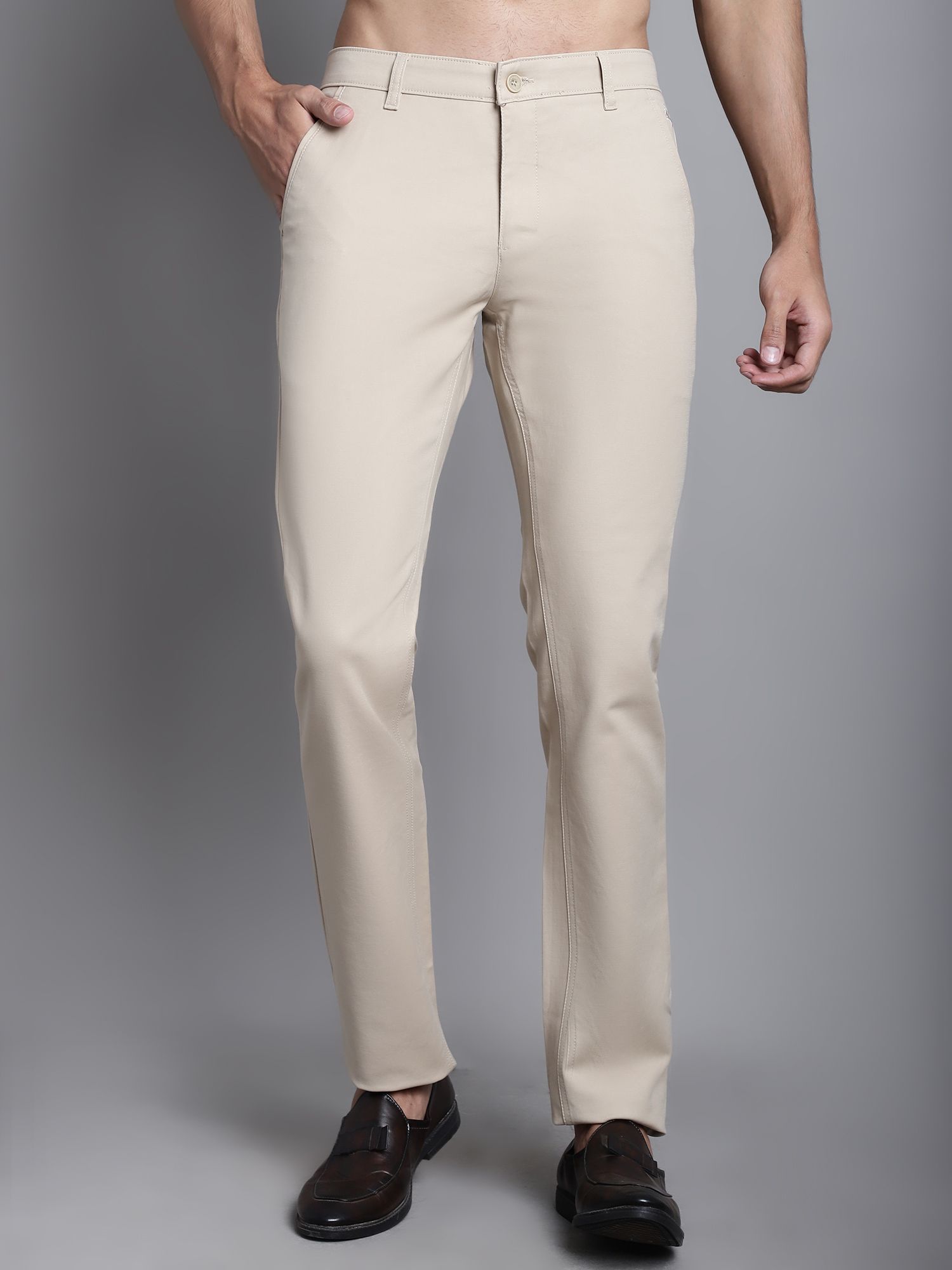 Buy Cantabil Brown Regular Fit Flat Front Trousers for Men's Online @ Tata  CLiQ