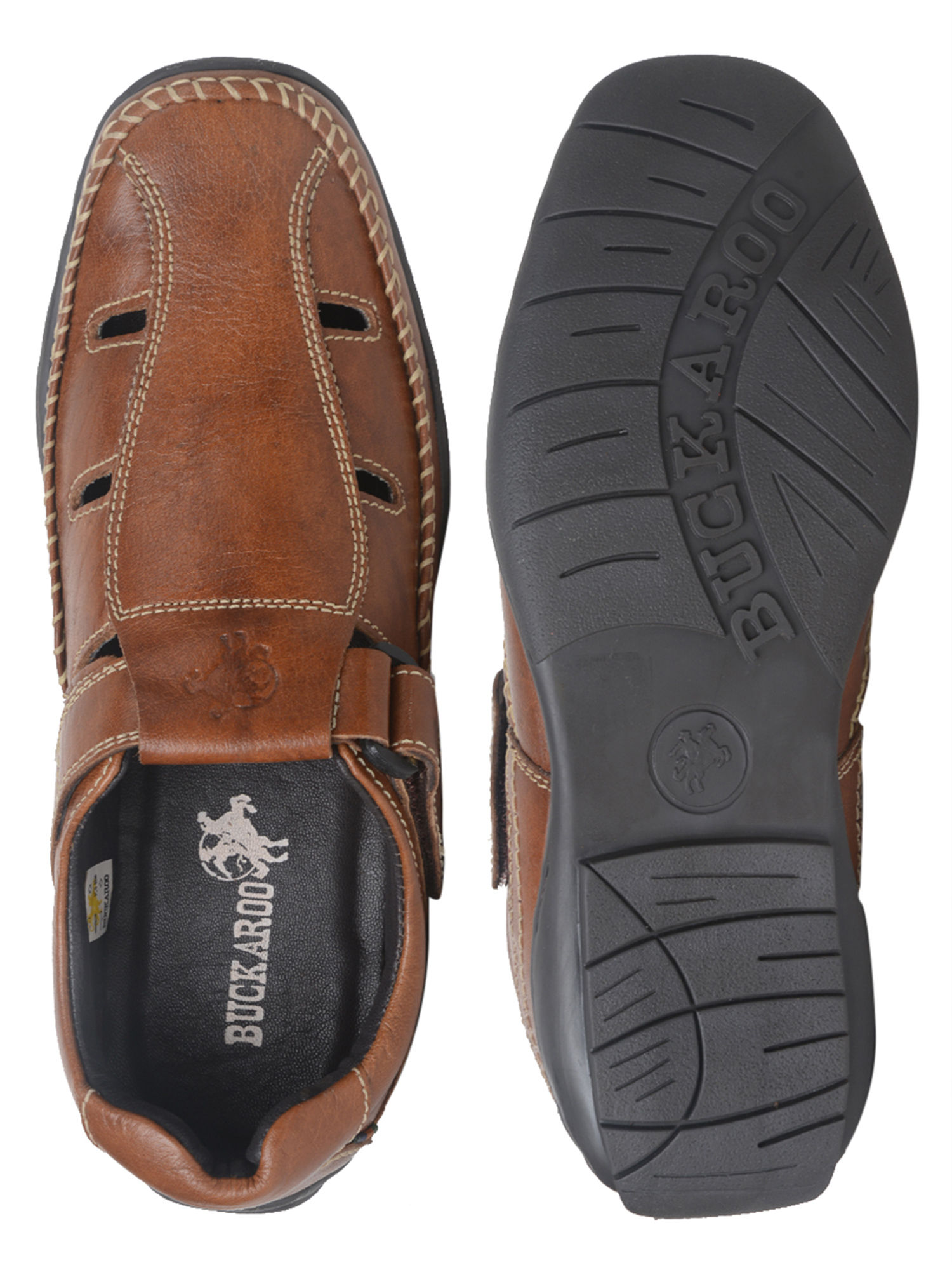 Buckaroo men's leather online sandals