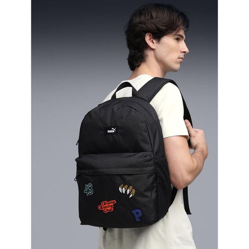 Puma Black Solid Phase Patch Everyday Backpack