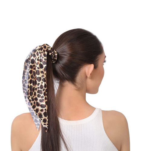 Accessher Silk Satin Scarf Elastic Bands/Ponytail Holder For Women And  Girls Packof