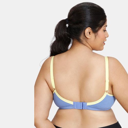 Buy Zivame Happy Basic Double Layered Non-wired Full Coverage Super Support  Bra Wedgewood Blue online