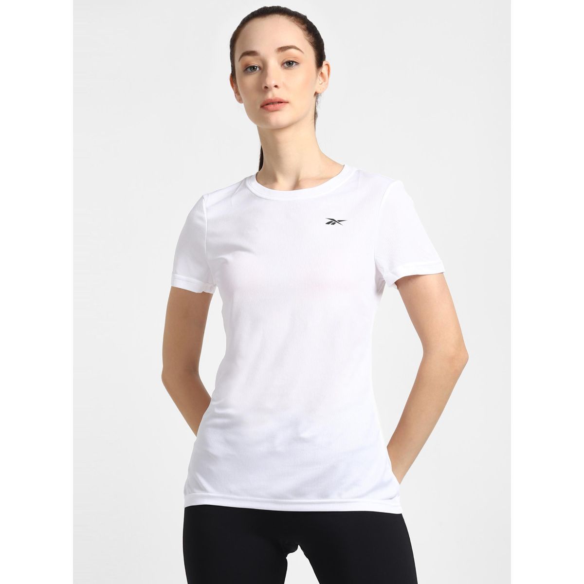 New Reebok Plain White Tee Blouse Zip main image 0